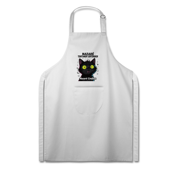 Avental Brim - NAZARÉ TENTANDO ENTENDER - GATO PRETO CONFUSO