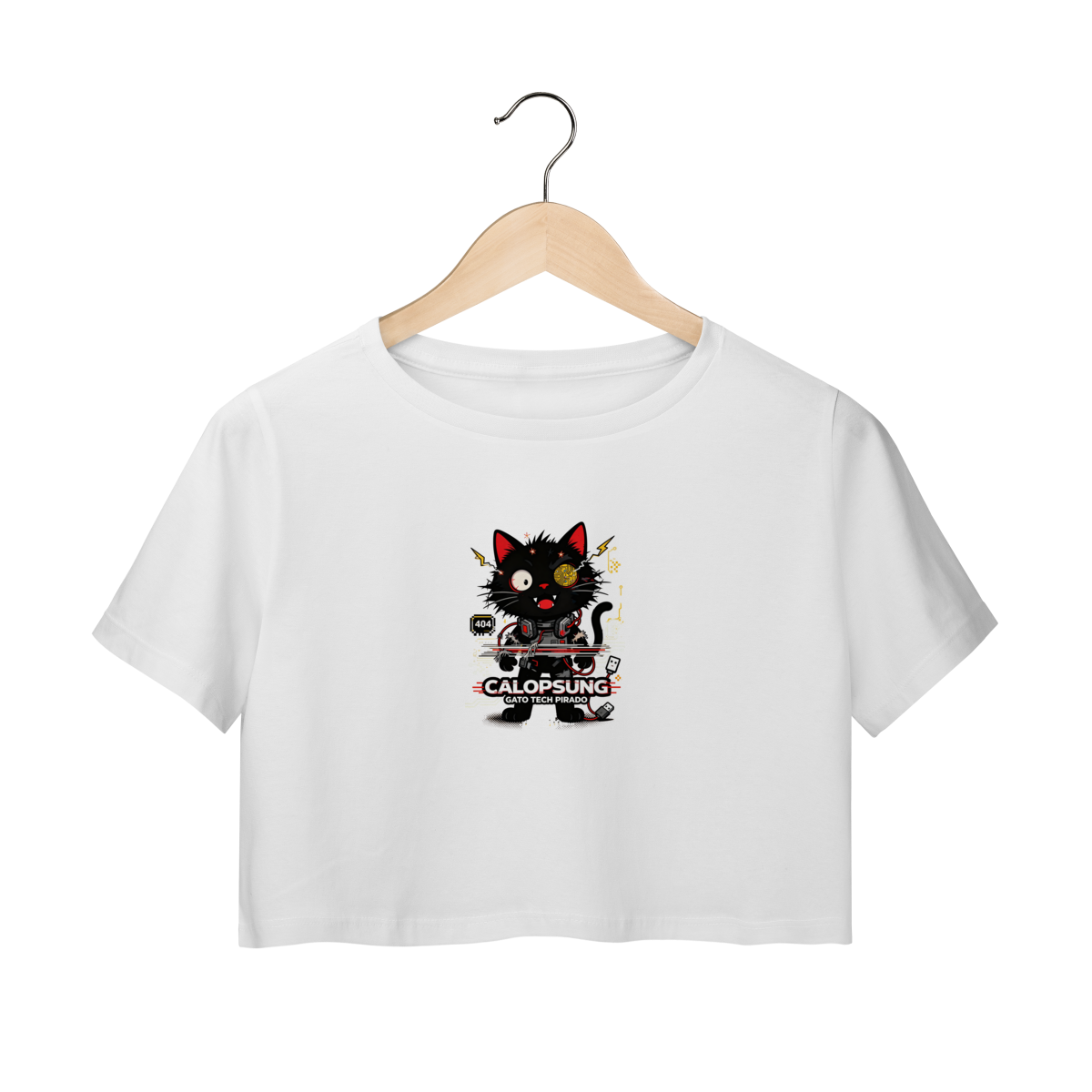 Nome do produto: Camiseta Calopsung Gato Tech Pirado - Meme Tecnologia