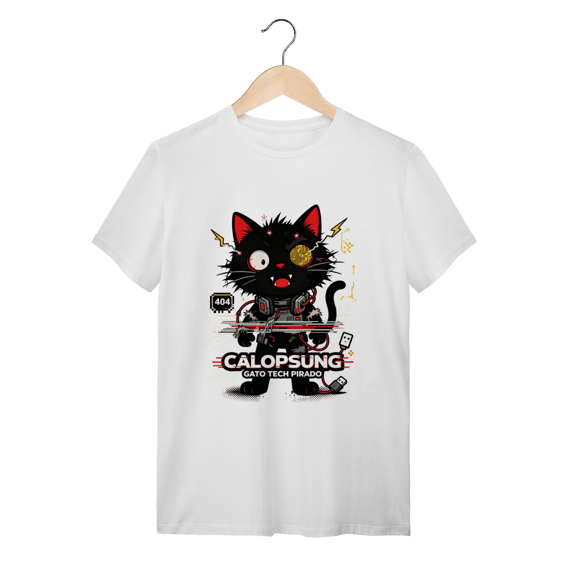 Camiseta Calopsung Gato Tech Pirado - Meme Tecnologia