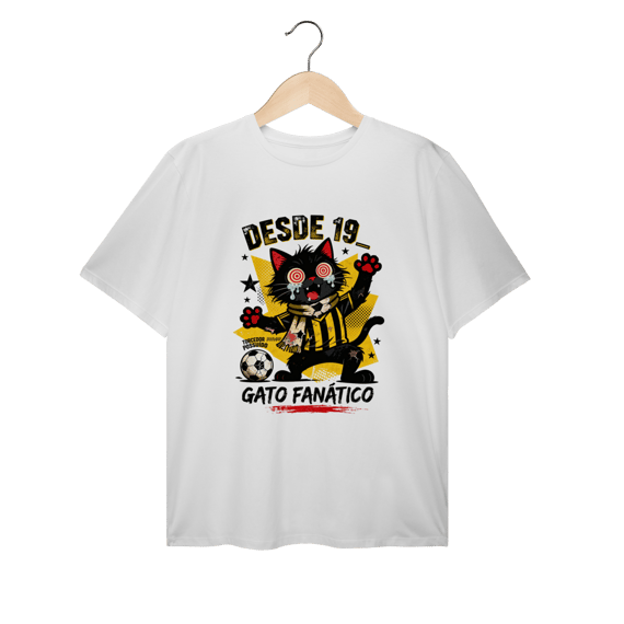 Camiseta Torcedor Possuído - Gato Fanático Futebol Retrô