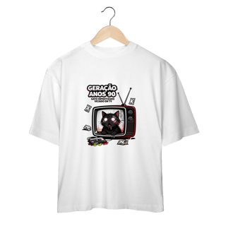 Camiseta Geração Anos 90 Gato Hipnotizado TV Nostalgia Retrô