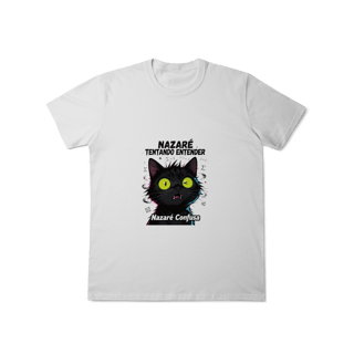 Nome do produto Camiseta Infantil NAZARÉ TENTANDO ENTENDER - CAMISETA GATO MALUCO