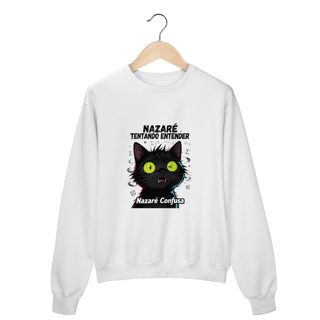 Nome do produto Moletom Prime - NAZARÉ TENTANDO ENTENDER - GATO PRETO CONFUSO