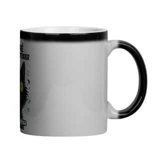 Nome do produto Caneca Mágica - NAZARÉ TENTANDO ENTENDER - GATO PRETO CONFUSO