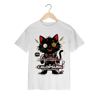 Nome do produto Camiseta Calopsung Gato Tech Pirado - Meme Tecnologia