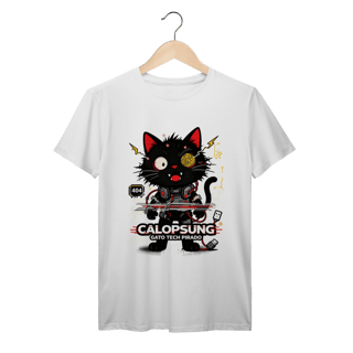 Nome do produto Camiseta Calopsung Gato Tech Pirado - Meme Tecnologia