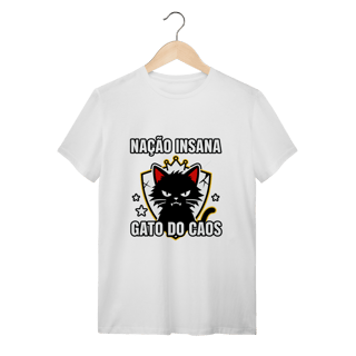 Nome do produto Camiseta Nação Insana Gato do Caos Meme Streetwear