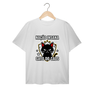 Nome do produto Camiseta Nação Insana Gato do Caos Meme Streetwear