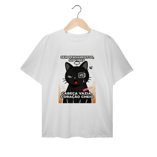 Nome do produto Camiseta Sem Pensamentos Só Vibes Gato Braindead Gen Z