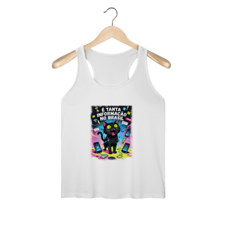 Nome do produto Camiseta É Tanta Informação no Brasil - Gato Preto Surtado Meme