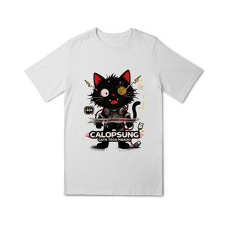 Nome do produto Camiseta Calopsung Gato Tech Pirado - Meme Tecnologia