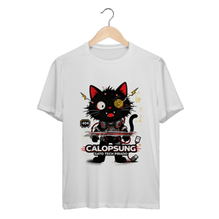 Nome do produto Camiseta Calopsung Gato Tech Pirado - Meme Tecnologia
