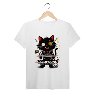 Nome do produto Camiseta Calopsung Gato Tech Pirado - Meme Tecnologia