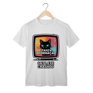 Nome do produto Camiseta É Tanta Informação Gato.exe Crashou Digital Demon Dicavalli Meme