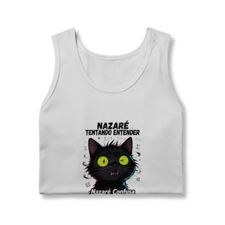 Nome do produto Regata - NAZARÉ TENTANDO ENTENDER - GATO PRETO CONFUSO