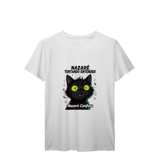 Nome do produto T-Shirt - - Quando a matemática (ou a vida) não faz sentido nenhum! - Gato preto com cara de confuso total - Inspirada no meme brasileiro icônico - Perfeita pra quem tem zero neurônios funcionando - Várias cores disponíveis!  É você na vida? Então es