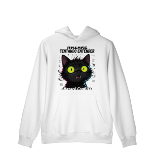 Nome do produto Moletom Prime Canguru - NAZARÉ TENTANDO ENTENDER - GATO PRETO CONFUSO