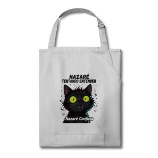 Nome do produto Avental Brim - NAZARÉ TENTANDO ENTENDER - GATO PRETO CONFUSO