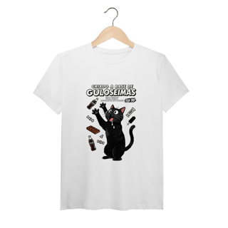 Nome do produto Camiseta Criado Base Guloseimas Gato Viciado Fome Nostalgia