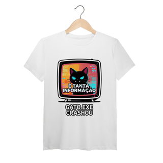 Nome do produto Camiseta É Tanta Informação Gato.exe Crashou Digital Demon Dicavalli Meme