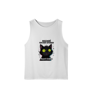 Nome do produto Regata Sport UV - NAZARÉ TENTANDO ENTENDER - GATO PRETO CONFUSO