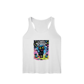 Nome do produto Camiseta É Tanta Informação no Brasil - Gato Preto Surtado Meme