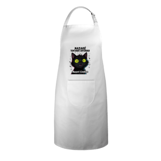 Nome do produto Avental Brim - NAZARÉ TENTANDO ENTENDER - GATO PRETO CONFUSO