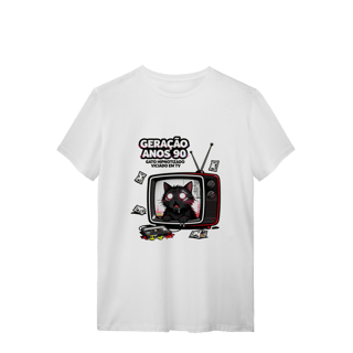 Nome do produto Camiseta Geração Anos 90 Gato Hipnotizado TV Nostalgia Retrô