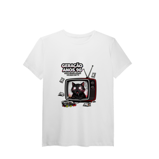 Nome do produto Camiseta Geração Anos 90 Gato Hipnotizado TV Nostalgia Retrô
