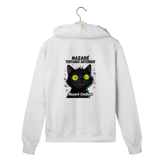 Nome do produto Moletom Prime - NAZARÉ TENTANDO ENTENDER - GATO PRETO CONFUSO