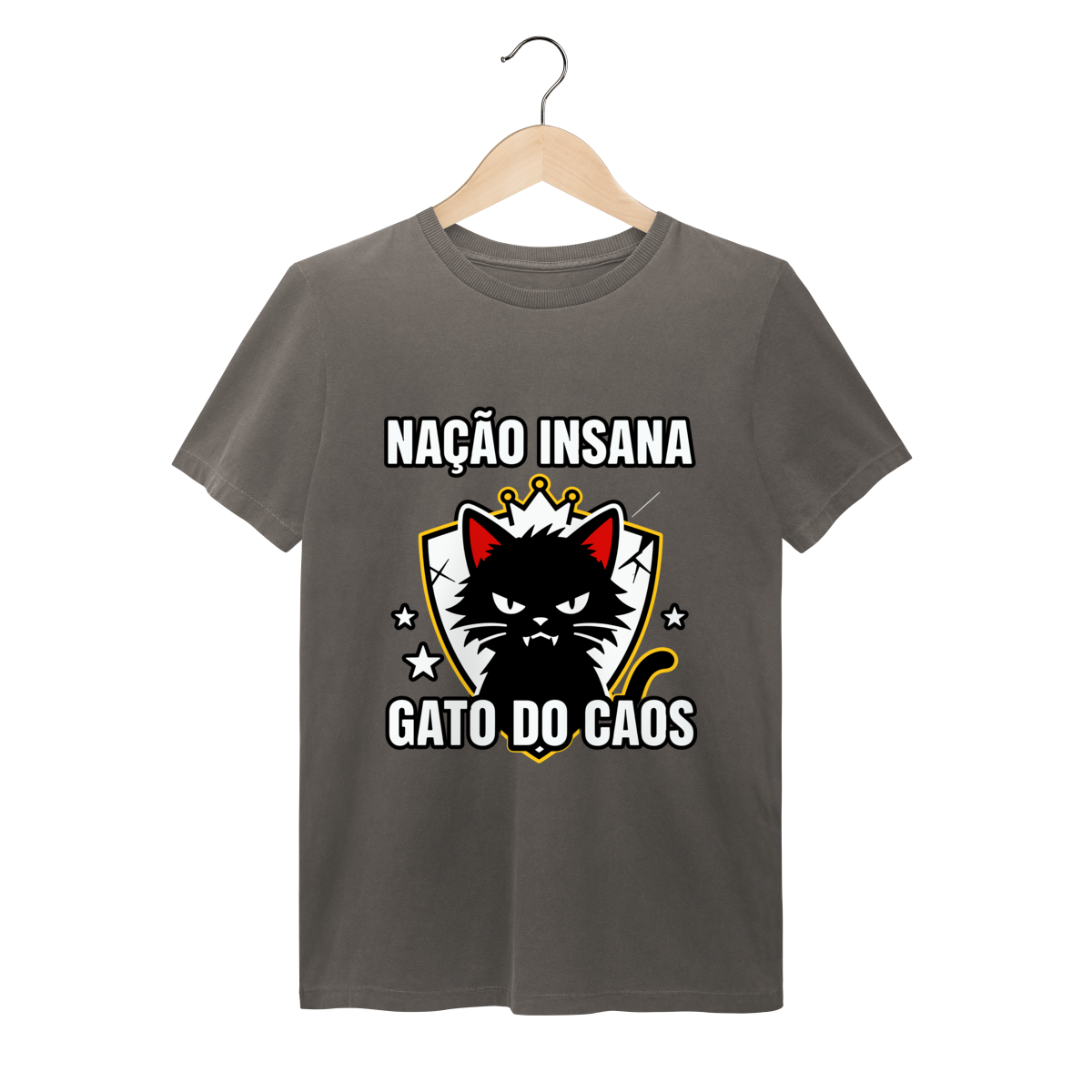 Nome do produto: Camiseta Nação Insana Gato do Caos Meme Streetwear
