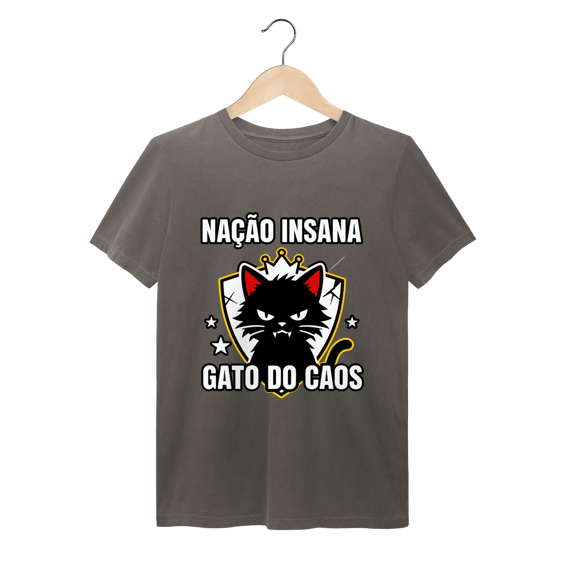 Camiseta Nação Insana Gato do Caos Meme Streetwear