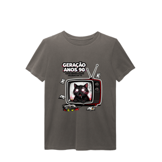 Nome do produto Camiseta Geração Anos 90 Gato Hipnotizado TV Nostalgia Retrô