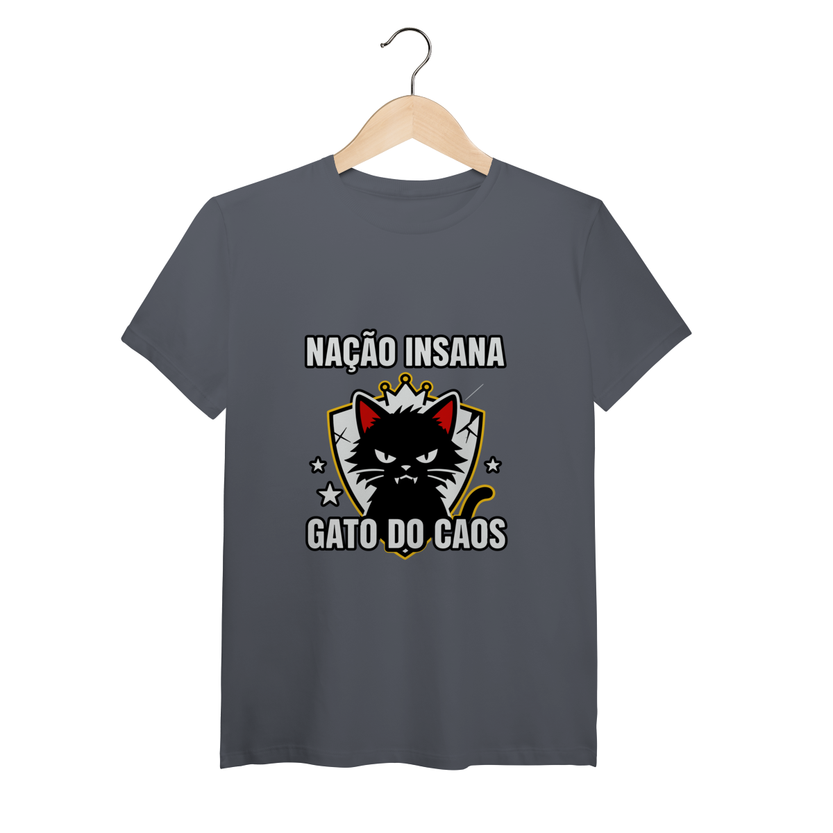 Nome do produto: Camiseta Nação Insana Gato do Caos Meme Streetwear