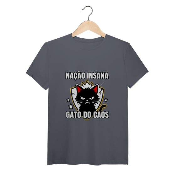 Camiseta Nação Insana Gato do Caos Meme Streetwear