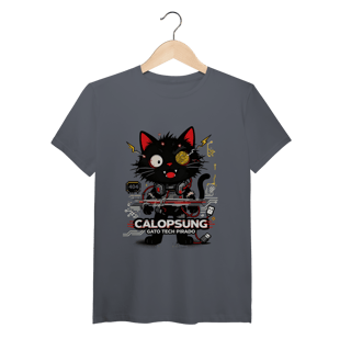 Nome do produto Camiseta Calopsung Gato Tech Pirado - Meme Tecnologia