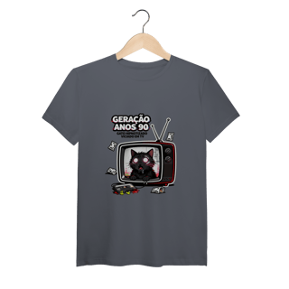 Nome do produto Camiseta Geração Anos 90 Gato Hipnotizado TV Nostalgia Retrô