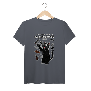 Nome do produto Camiseta Criado Base Guloseimas Gato Viciado Fome Nostalgia