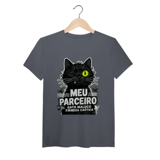 Nome do produto Camiseta Meu Parceiro Gato Maluco Streetwear Firmeza Caótica
