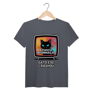 Nome do produto Camiseta É Tanta Informação Gato.exe Crashou Digital Demon Dicavalli Meme