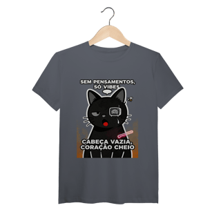 Nome do produto Camiseta Sem Pensamentos Só Vibes Gato Braindead Gen Z