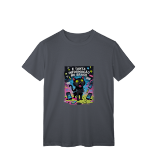 Nome do produto Camiseta E Tanta Informação no Brasil - Gato Preto Surtado Meme