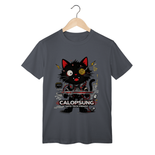 Nome do produto Camiseta Calopsung Gato Tech Pirado - Meme Tecnologia