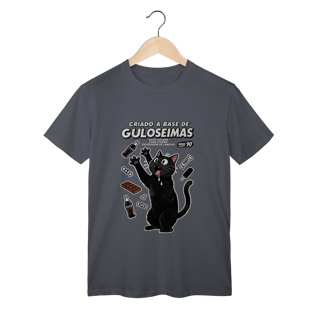 Nome do produto Camiseta Criado Base Guloseimas Gato Viciado Fome Nostalgia
