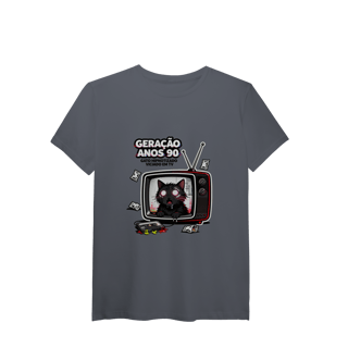Nome do produto Camiseta Geração Anos 90 Gato Hipnotizado TV Nostalgia Retrô