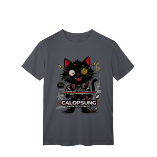 Nome do produto Camiseta Calopsung Gato Tech Pirado - Meme Tecnologia