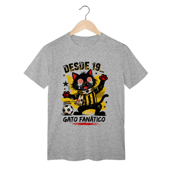 Camiseta Torcedor Possuído - Gato Fanático Futebol Retrô