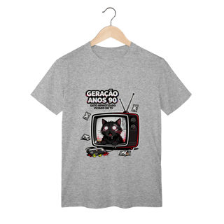 Camiseta Geração Anos 90 Gato Hipnotizado TV Nostalgia Retrô
