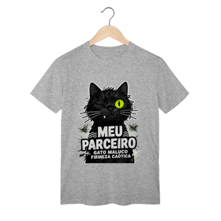 Camiseta Meu Parceiro Gato Maluco Streetwear Firmeza Caótica