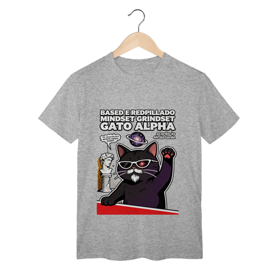 Camiseta Based Redpillado Gato Alpha Sigma Mindset Ironic